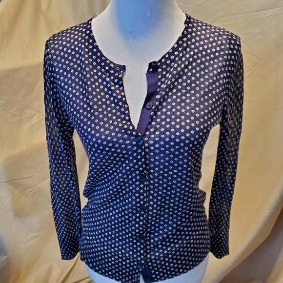 LOFT Sweaters - Loft Button Up Polka Dot Cardigan SZ SP